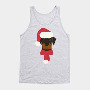 Christmas Rottweiler Dog Face Tank Top